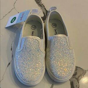 Cat & Jack Sparkly Slip-On Sneakers - White